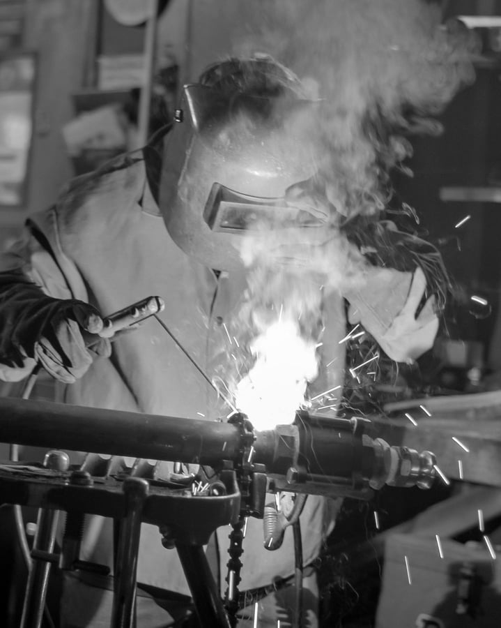 A person doing some welding